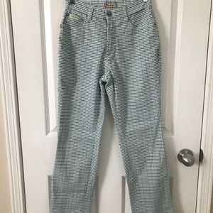 plaid high rise pants